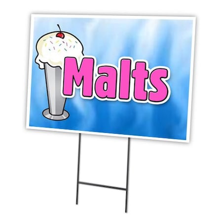 Malts Yard Sign & Stake Outdoor Plastic Coroplast Window